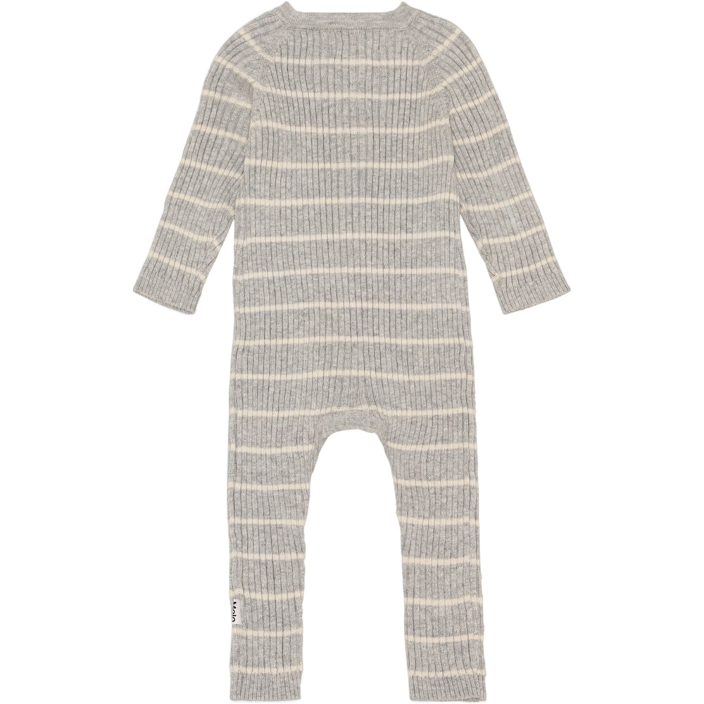 Molo Farley Baby Romper - Grey Stripe