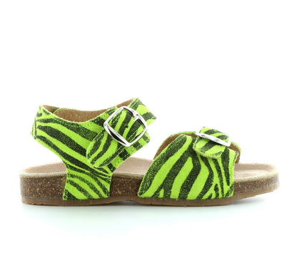 yoya, kids, girls, pepe, summer, lightweight, leather, calf hair, buckle, sandal